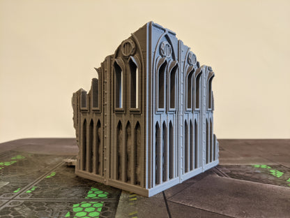 Warhammer 40k AOS Terrain Ruins With Platform Corner Gothic Themed - Waylayer