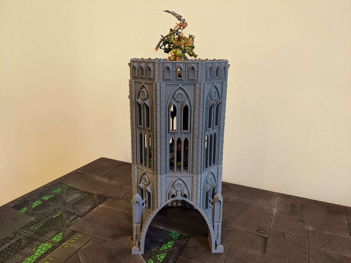 Warhammer 40k Modular Gothic tower terrain large octagonal shaped