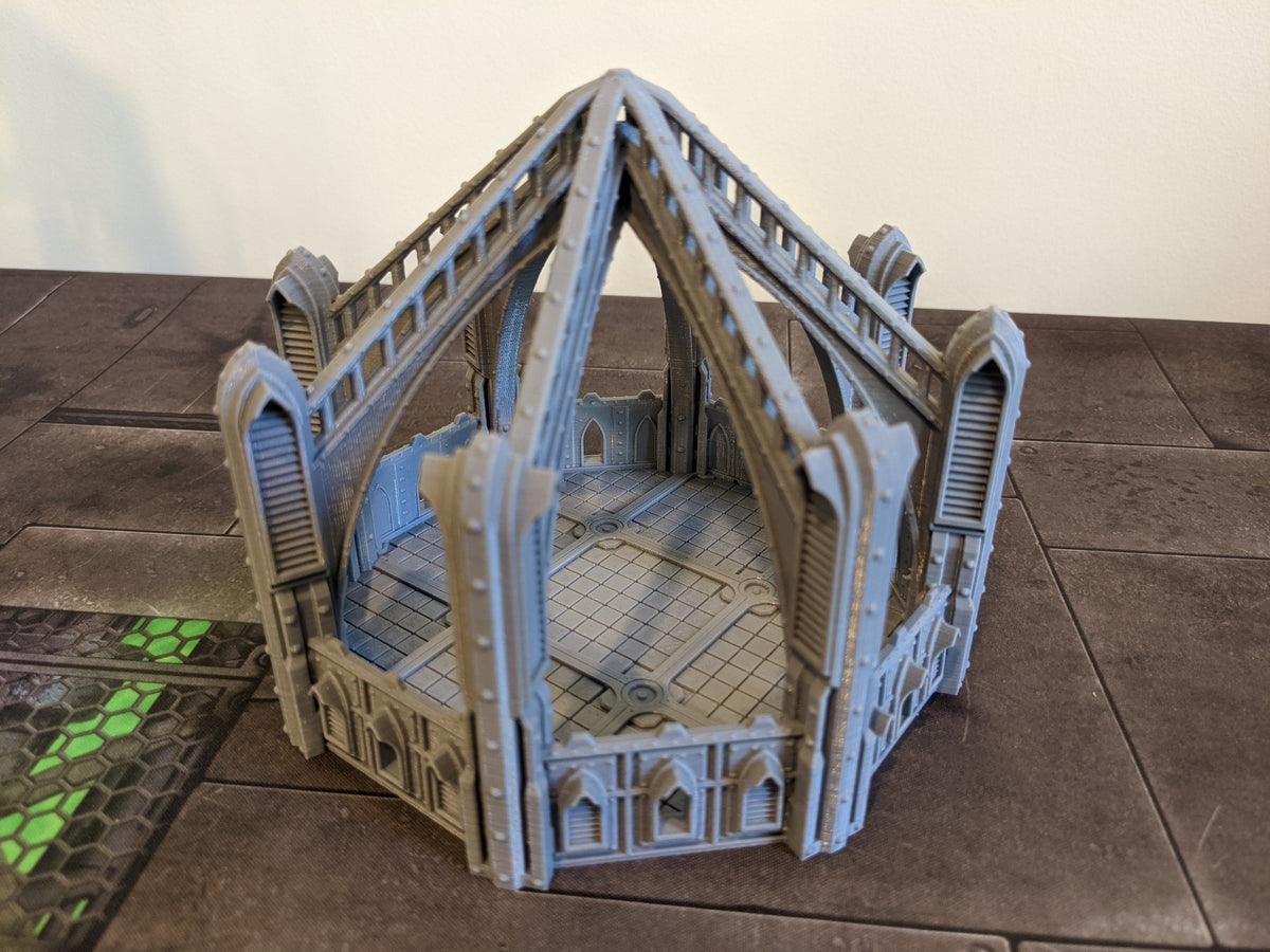 Warhammer 40k Modular Gothic tower terrain large octagonal shaped