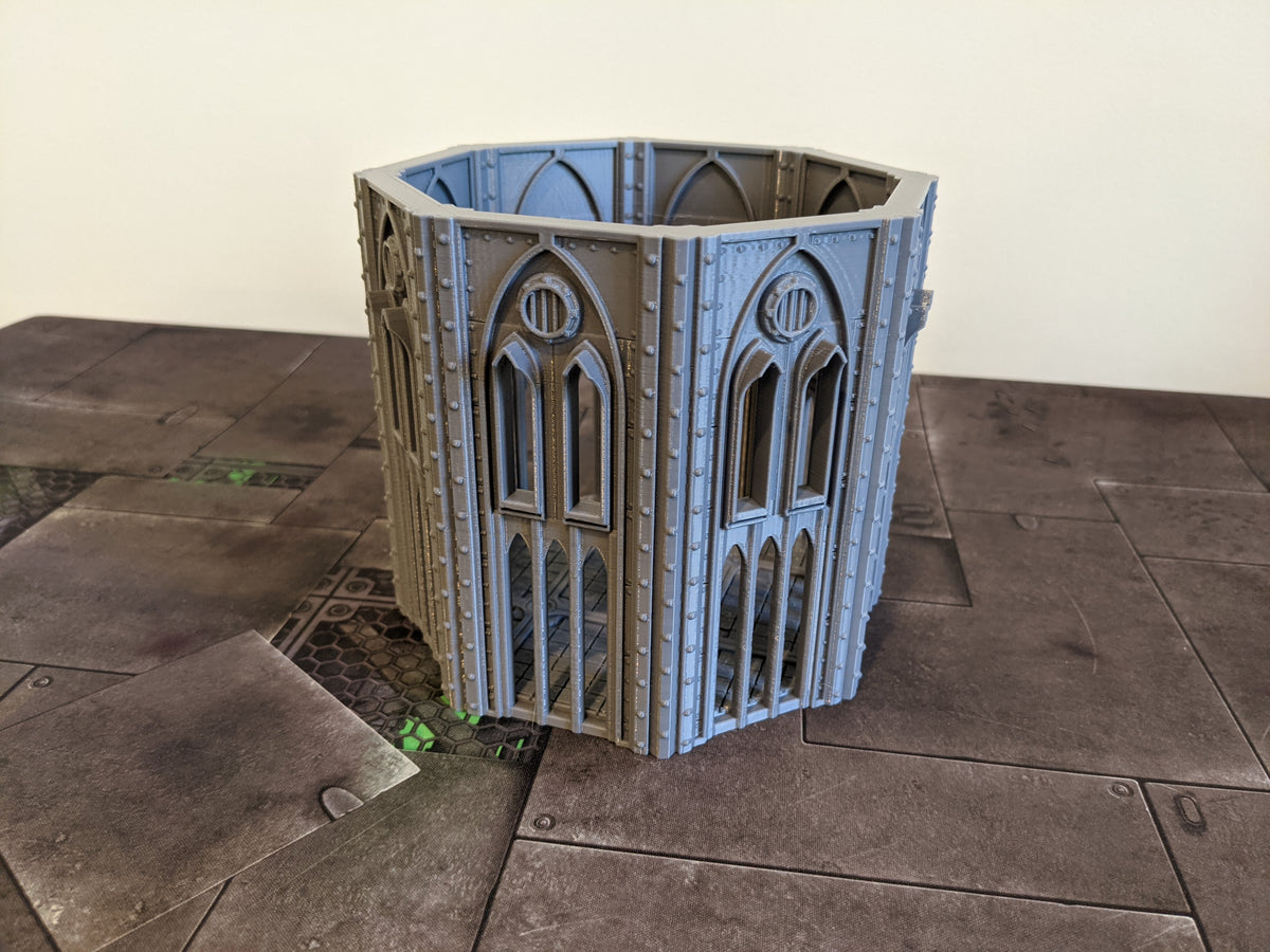 Warhammer 40k Modular Gothic tower terrain large octagonal shaped